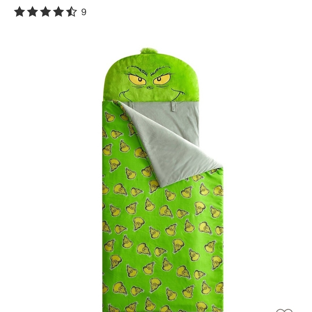 Grinch Plush Sleeping Bag - Bright Green